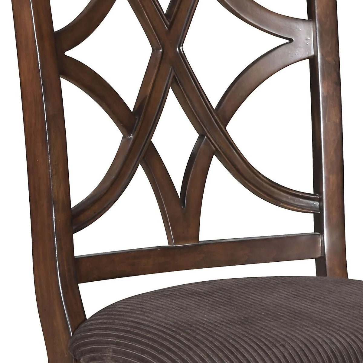 Brown and Dark Walnut Cross Back Side Chairs Set of 2 O51007