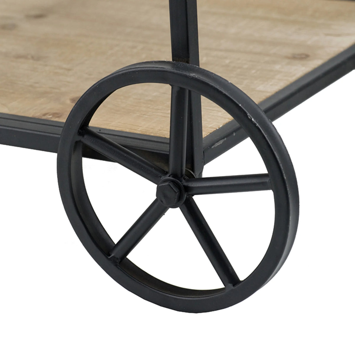 Natural Fir Wood Wall Shelf with Wheels X275