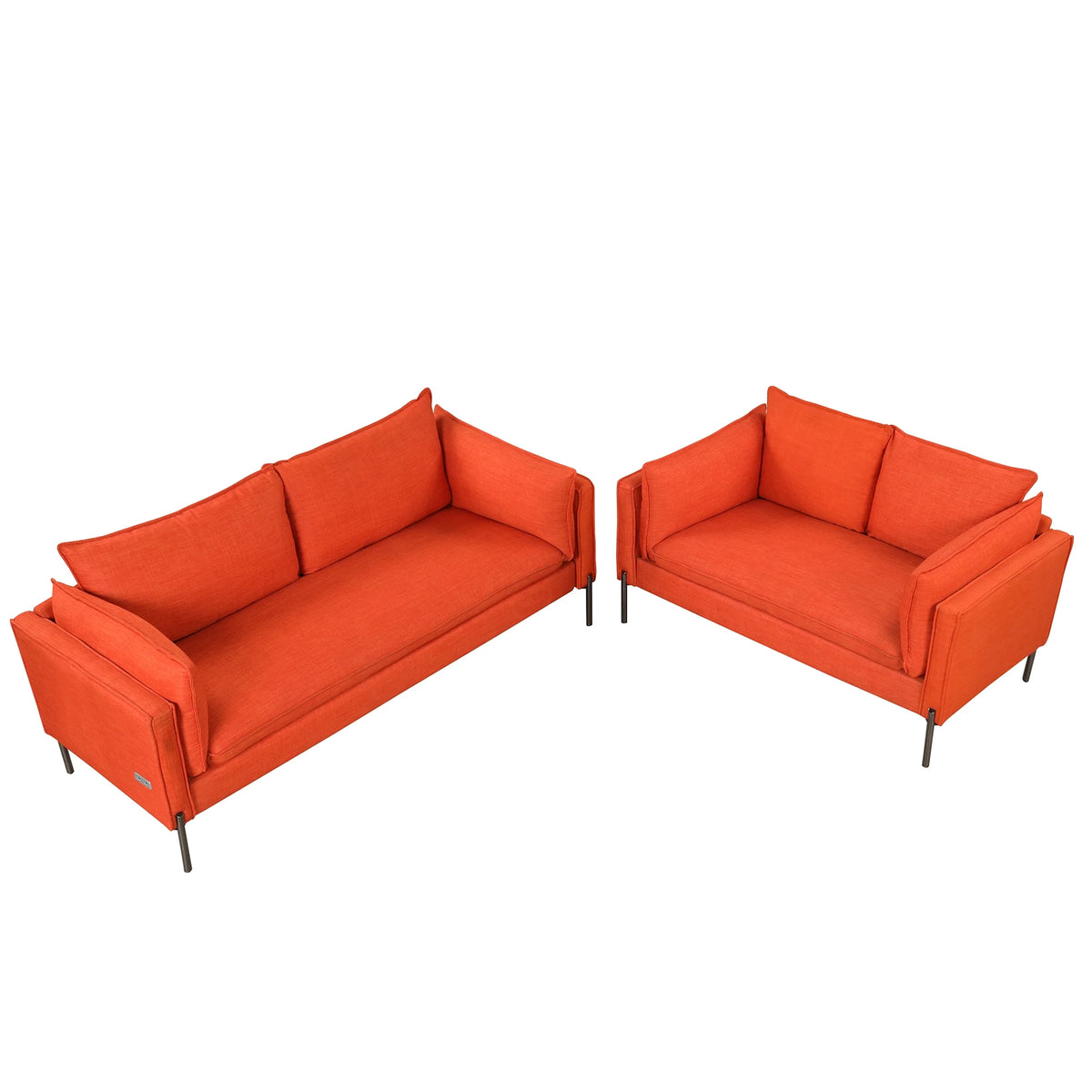 2 Piece Linen Fabric Loveseat and 3 Seat Couch Set H13506