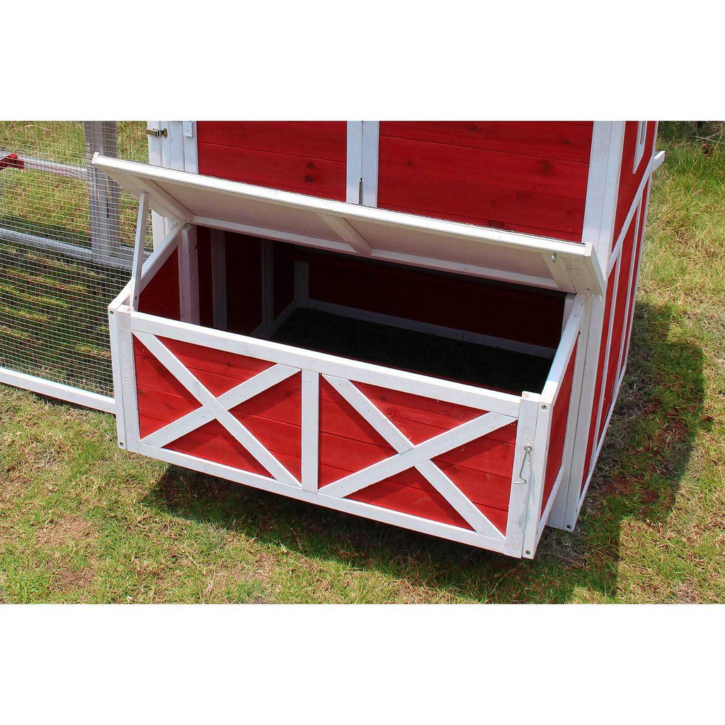 Red Barn Chicken Coop with Roof Top Planter T46889