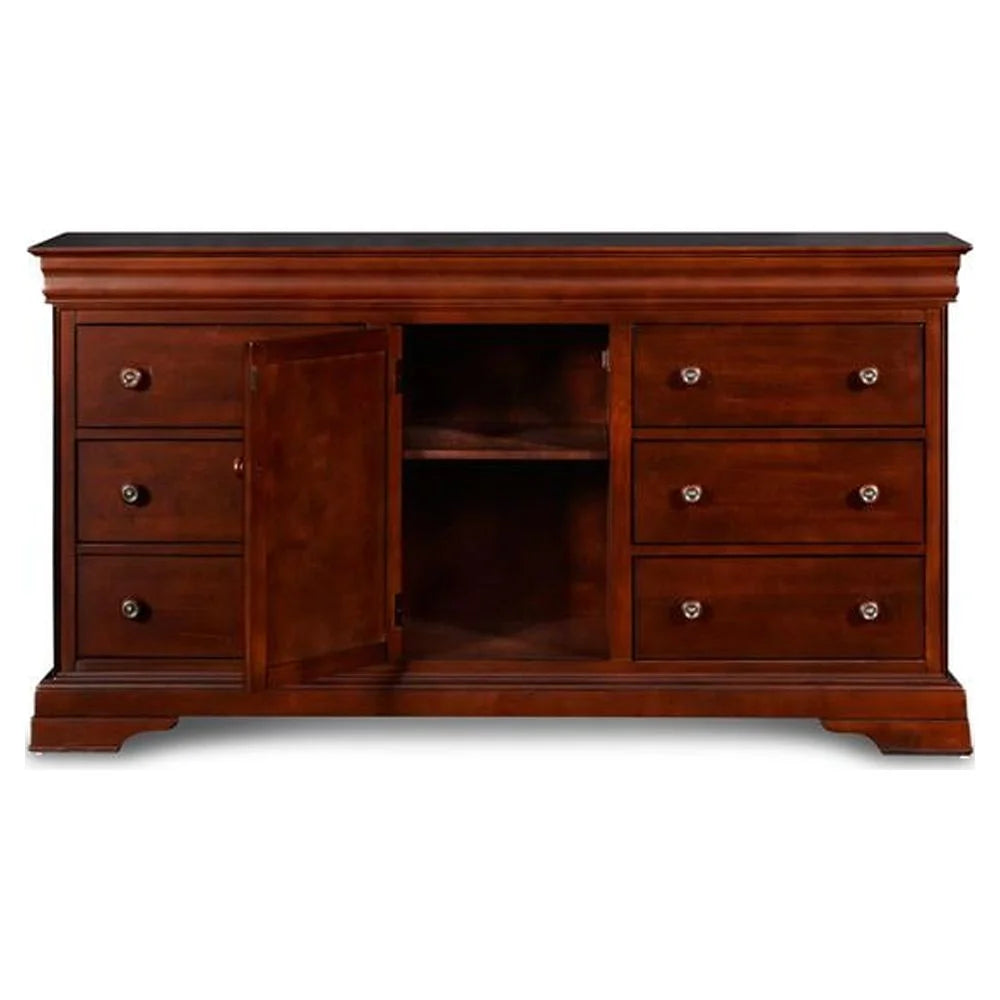 Solid Wood Engineered Wood Dresser in Cherry L7028