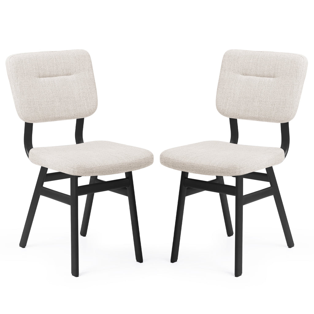 Dining Chairs Set of 2 Off-White Metal Legs M727264