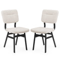 Dining Chairs Set of 2 Off-White Metal Legs M727264