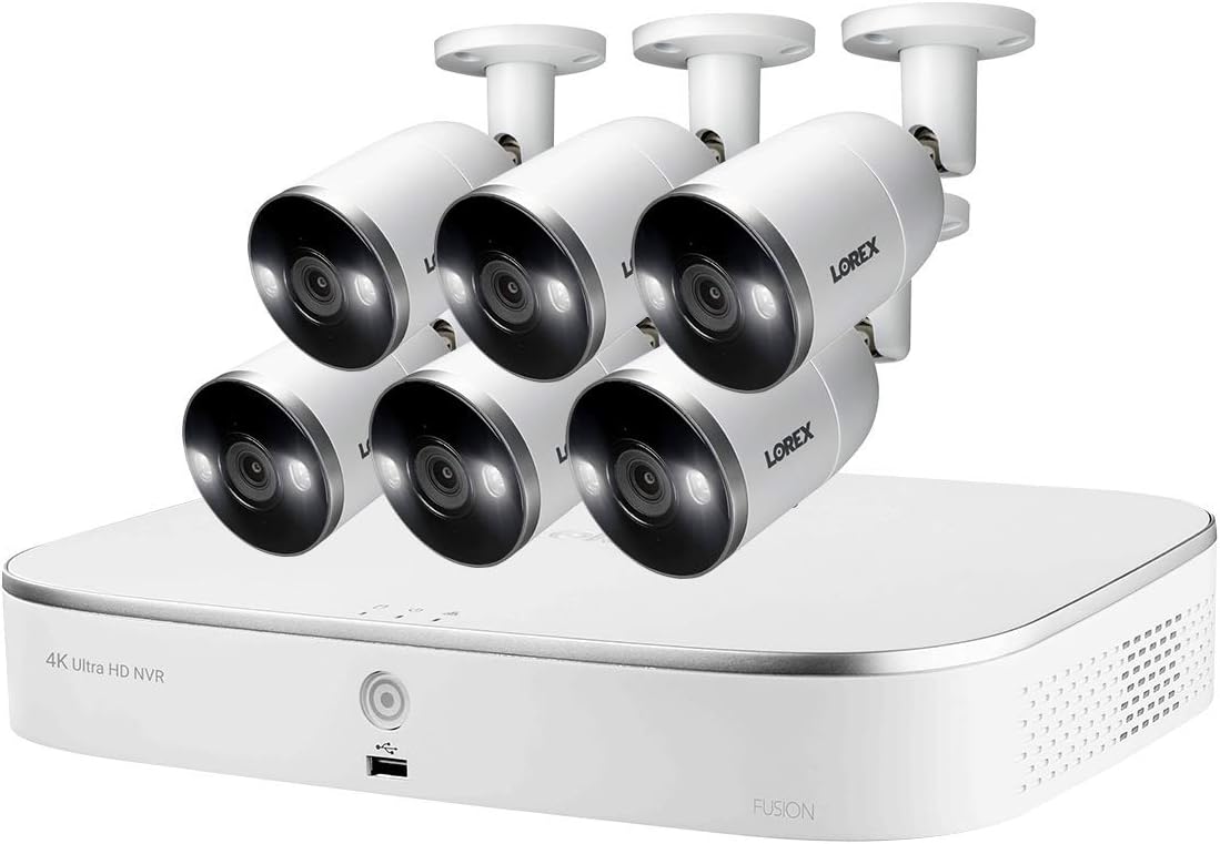 4K 8-Channel NVR System with 6 4K 8MP IP Cameras, 3TB Hard Drive I2714