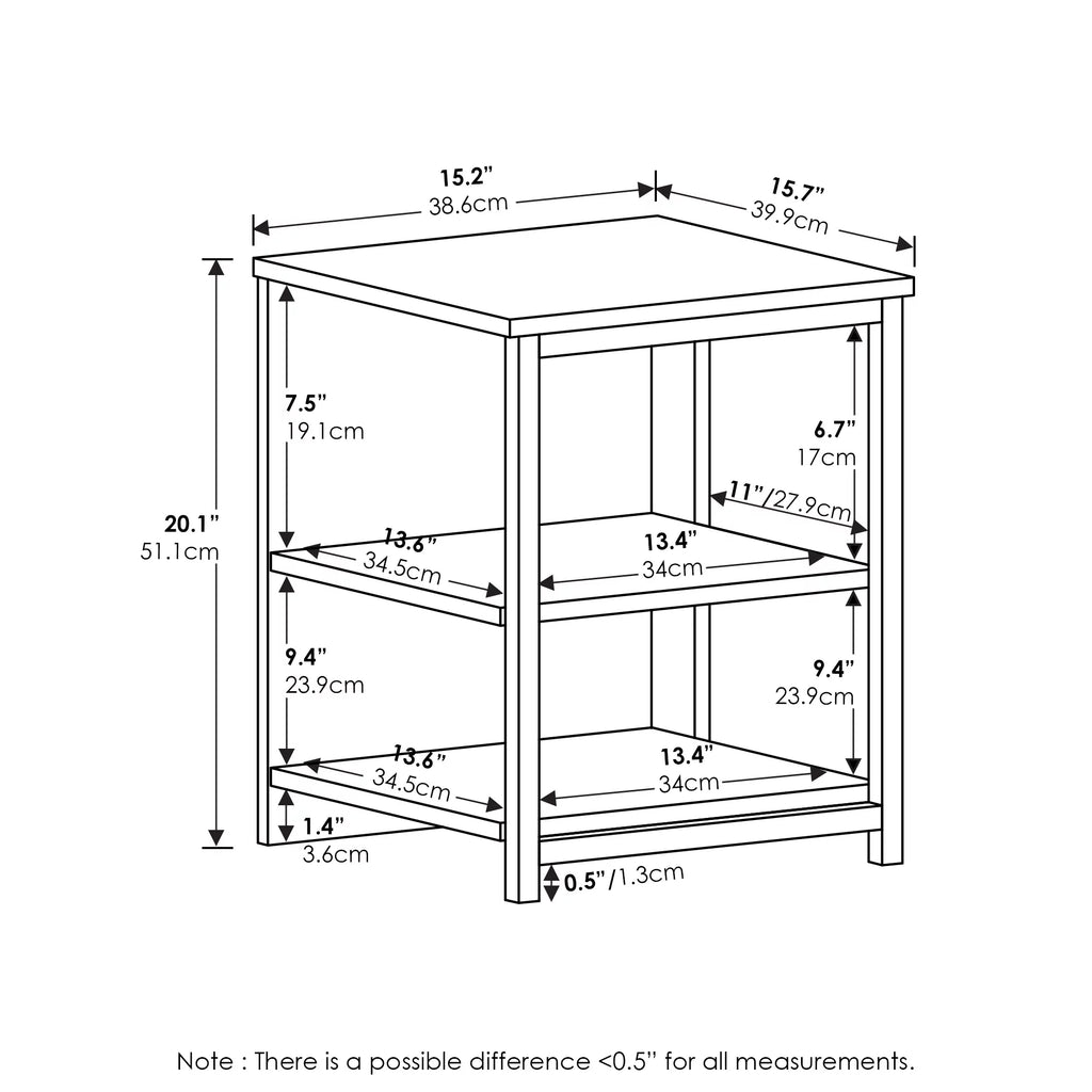 Solid White End Table E19447