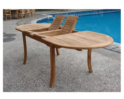 11 Pc Teak Dining Set with 117" Oval Table and 10 Stacking Arm Chairs N646938