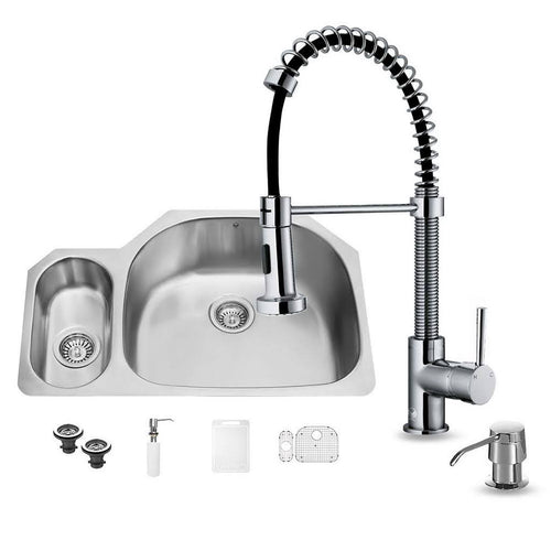 32x22 Undermount Stainless Steel Kitchen Sink and Chrome Faucet Set F24246