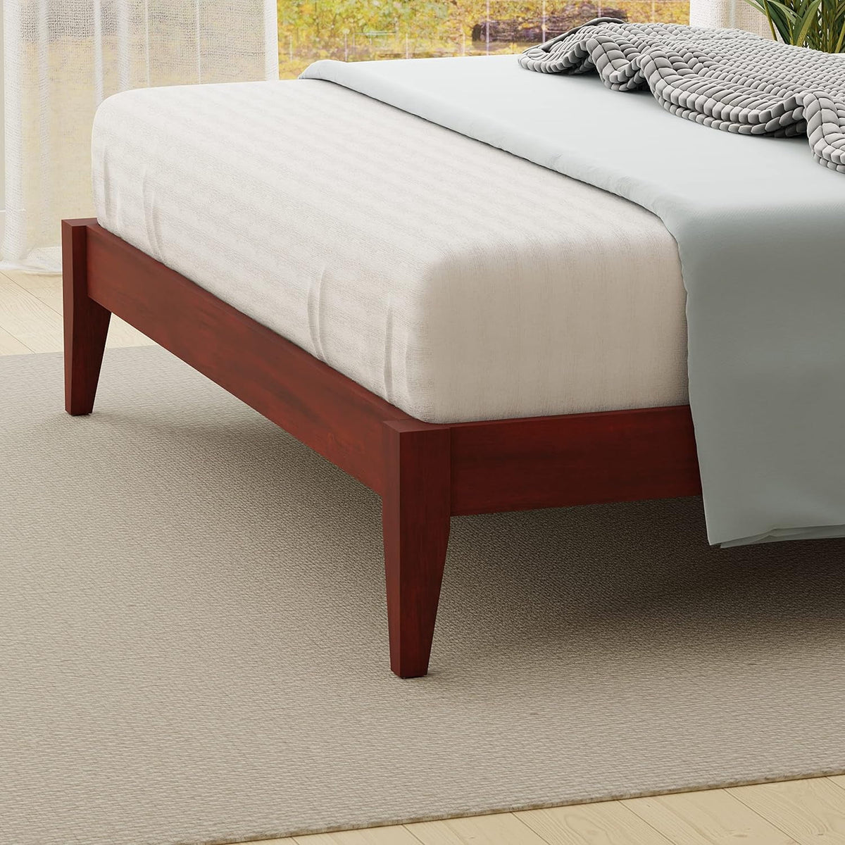 Solid Wood Platform Bed Queen Z645