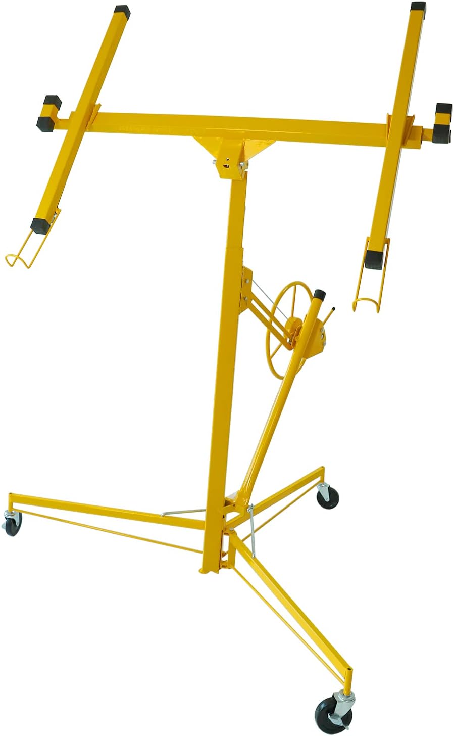 11FT 150LB Drywall Lifter Panel Hoist with Rolling Caster (Yellow) Q4802