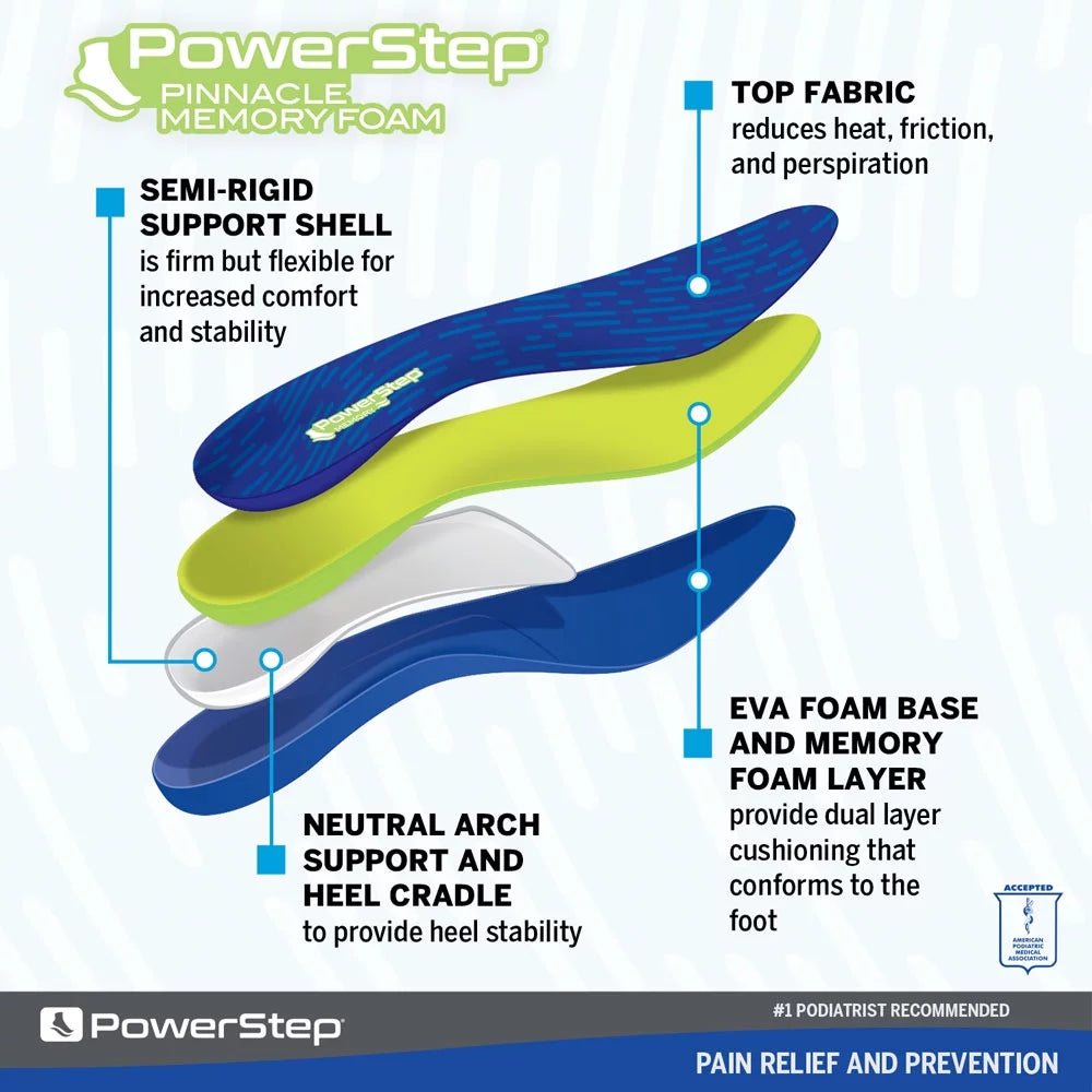 Memory Foam Full Length Orthotic Shoe Insoles with Arch Support I2750