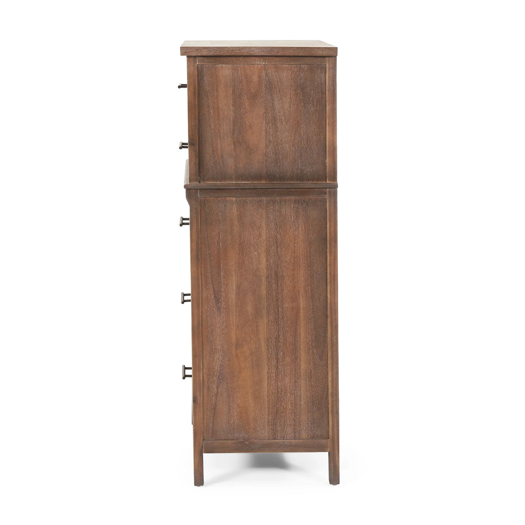 Acacia Wood 5 Drawer Dresser O283