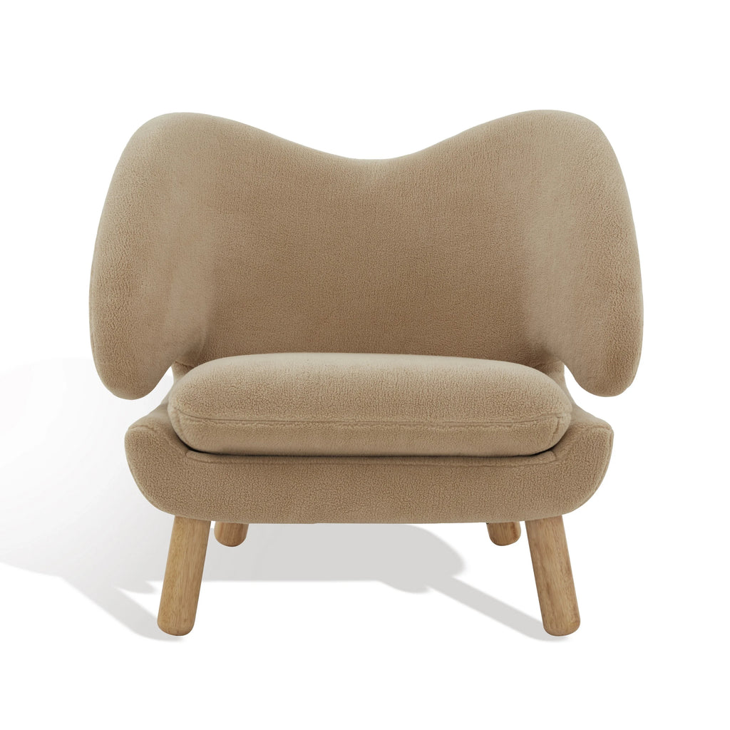 Tan Faux Lamb Wool Accent Chair W7247