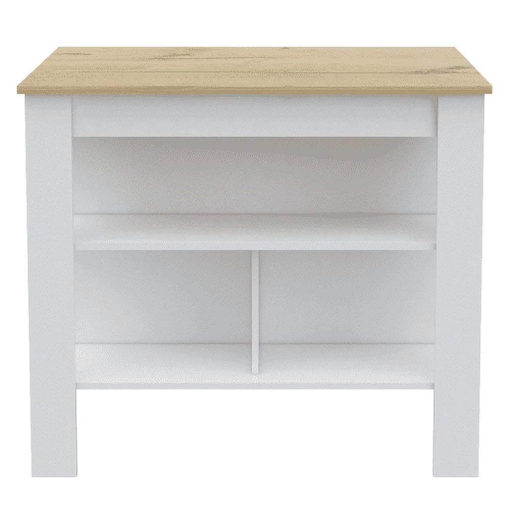 7-Shelf 4-Door 2-piece Kitchen Set White and Light Oak H305