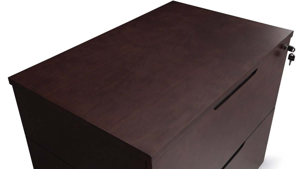 2 Drawer Lateral Filing Cabinet Dark Walnut L467