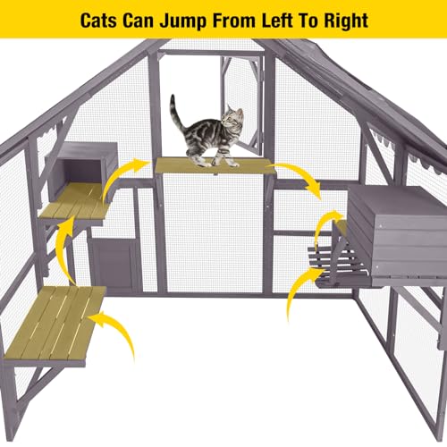 Outdoor Cat Enclosure with Bridges K7224