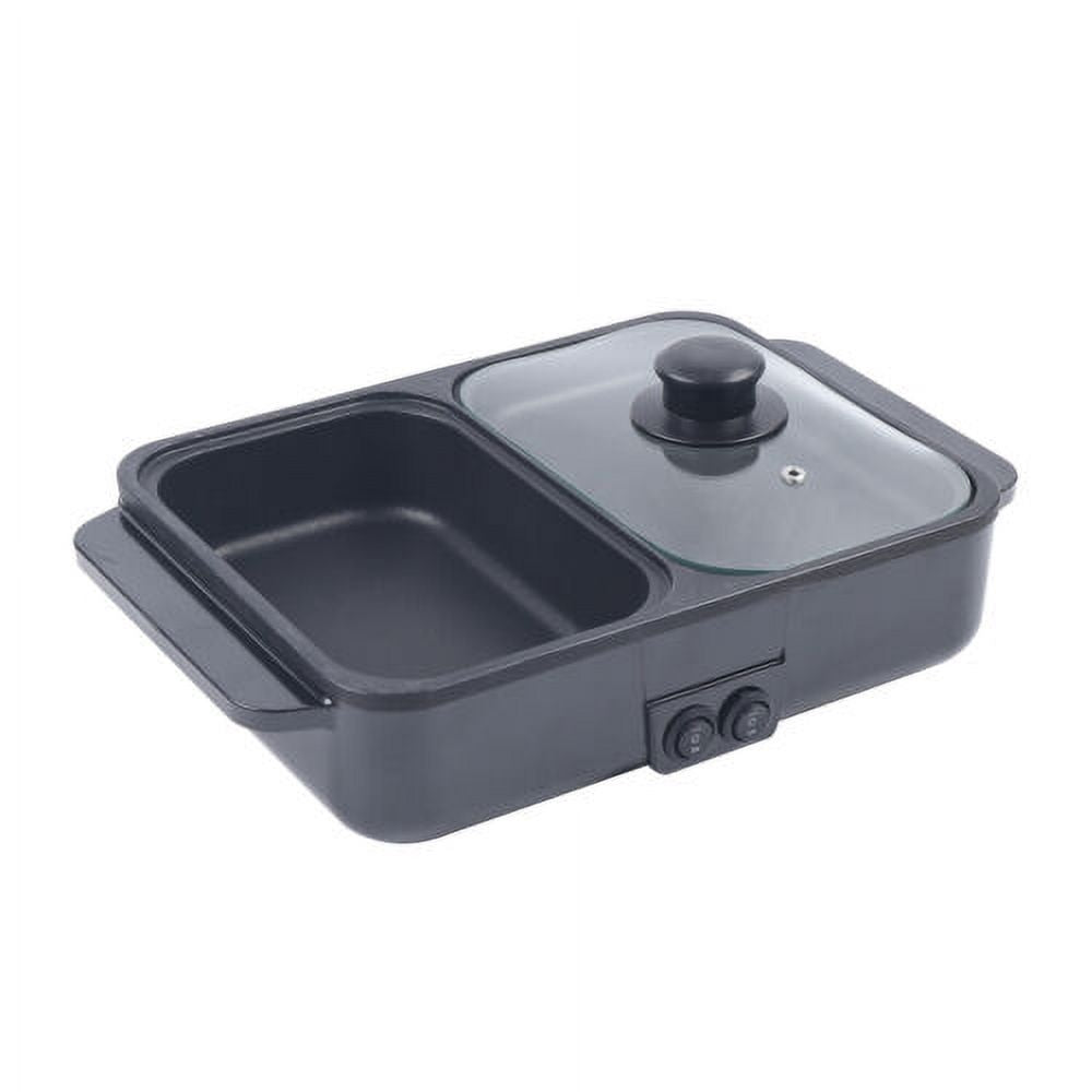 1200W Portable 2 in 1 Hot Pot Barbecue Grill Non-Stick Pan Y805
