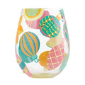 Hand Painted Stemless Wine Glass G755