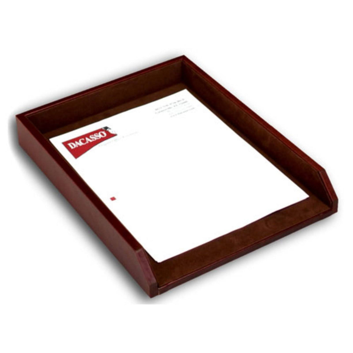 Mocha Leather Letter Tray S602