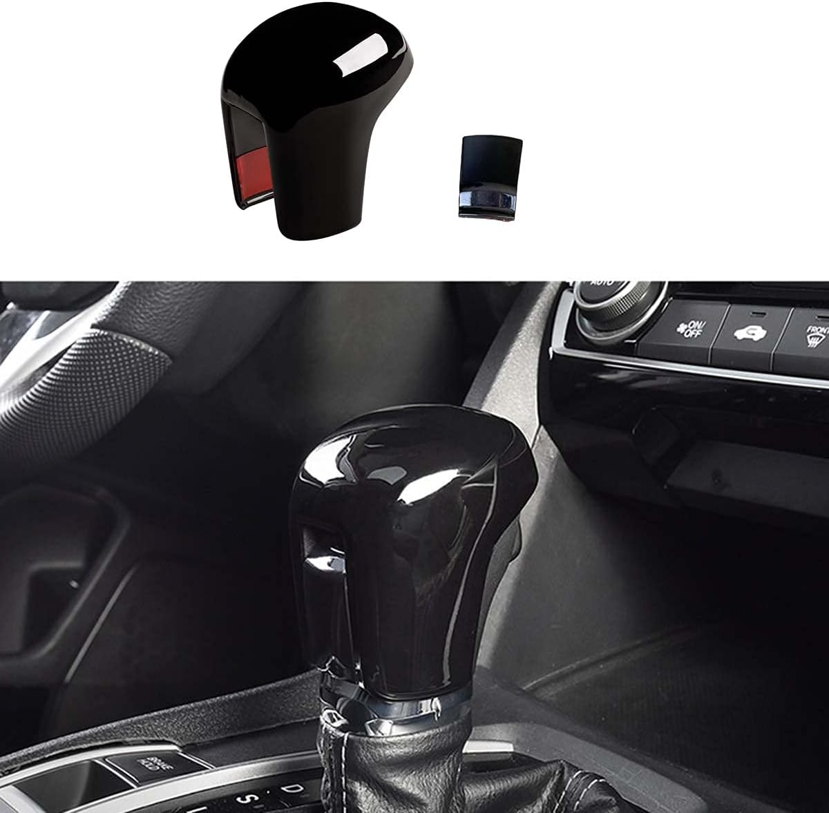 Black Carbon Fiber Gear Shift Knob Cover A948752