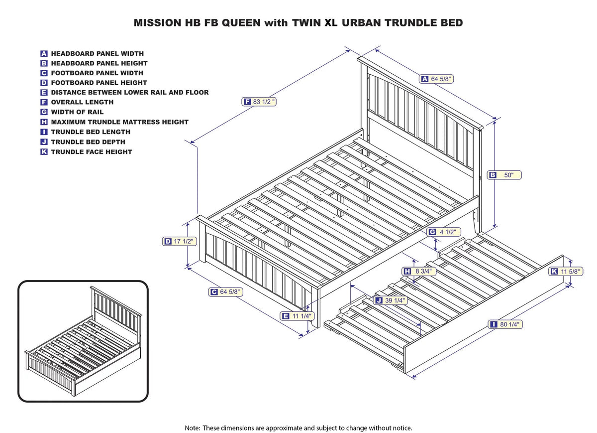 White Queen Platform Bed with Trundle R192653