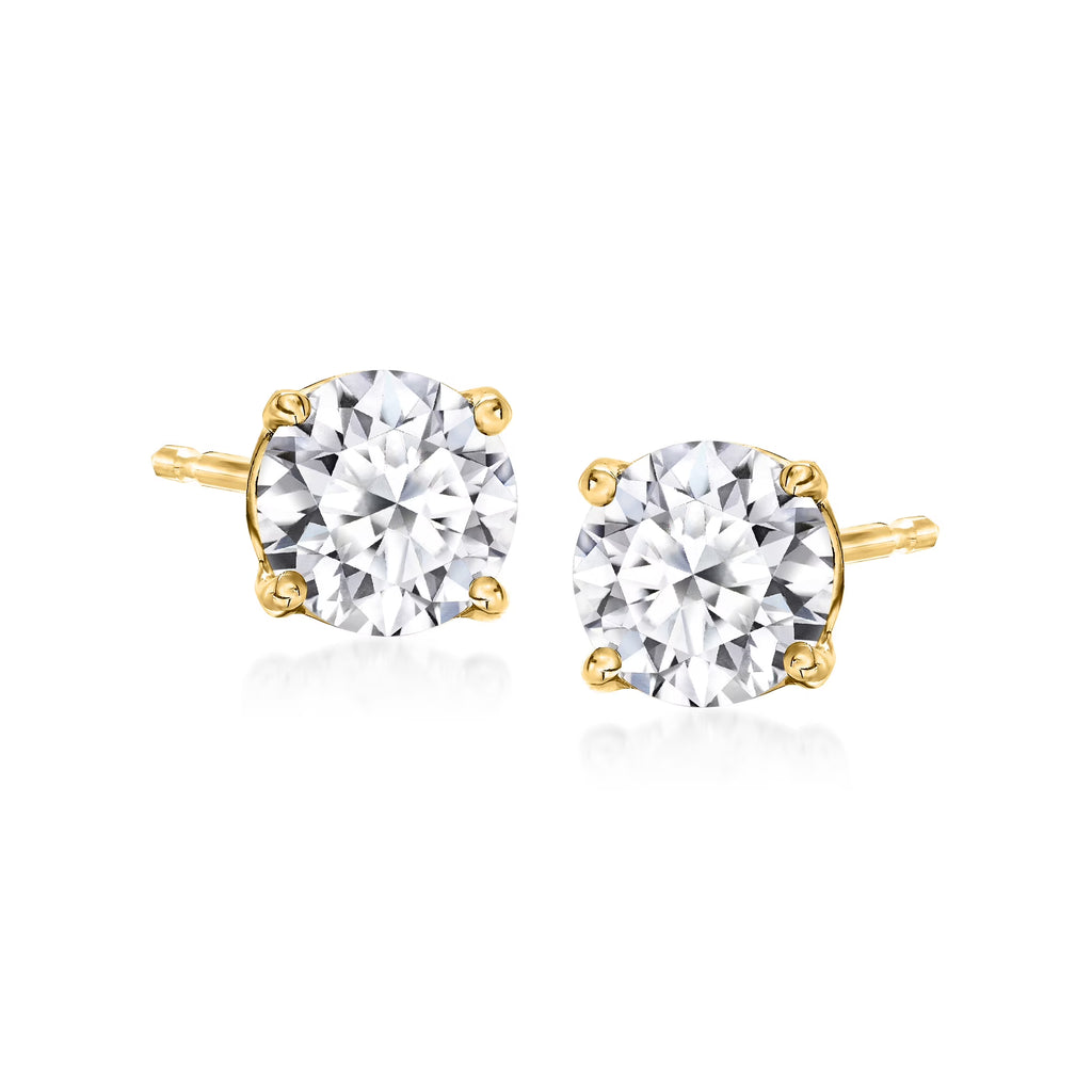 1.00 ct. t.w. Lab-Grown Diamond Stud Earrings in 18kt Gold Over Sterling O22657