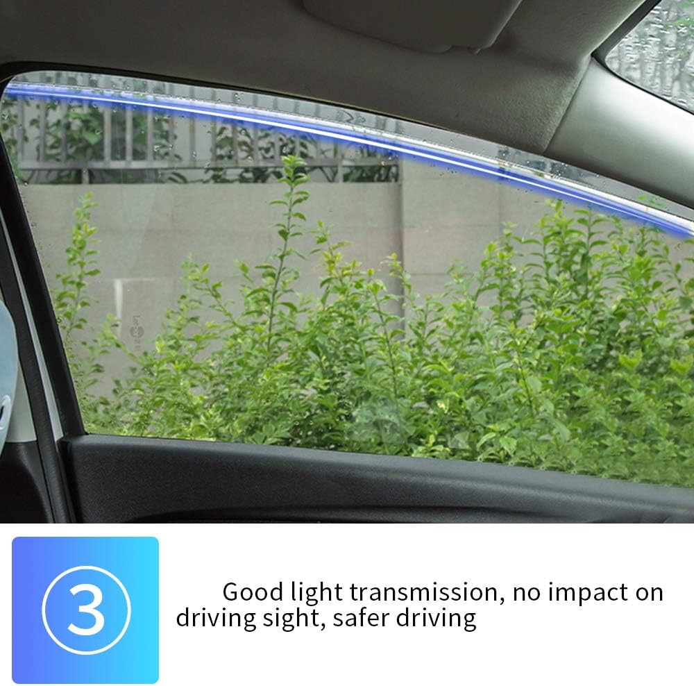 4Pcs Smoke Car Window Visors Rain Guard Tape-On Mount E20104