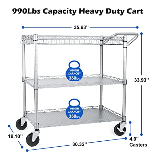 Heavy Duty Rolling Utility Cart with Wheels S528