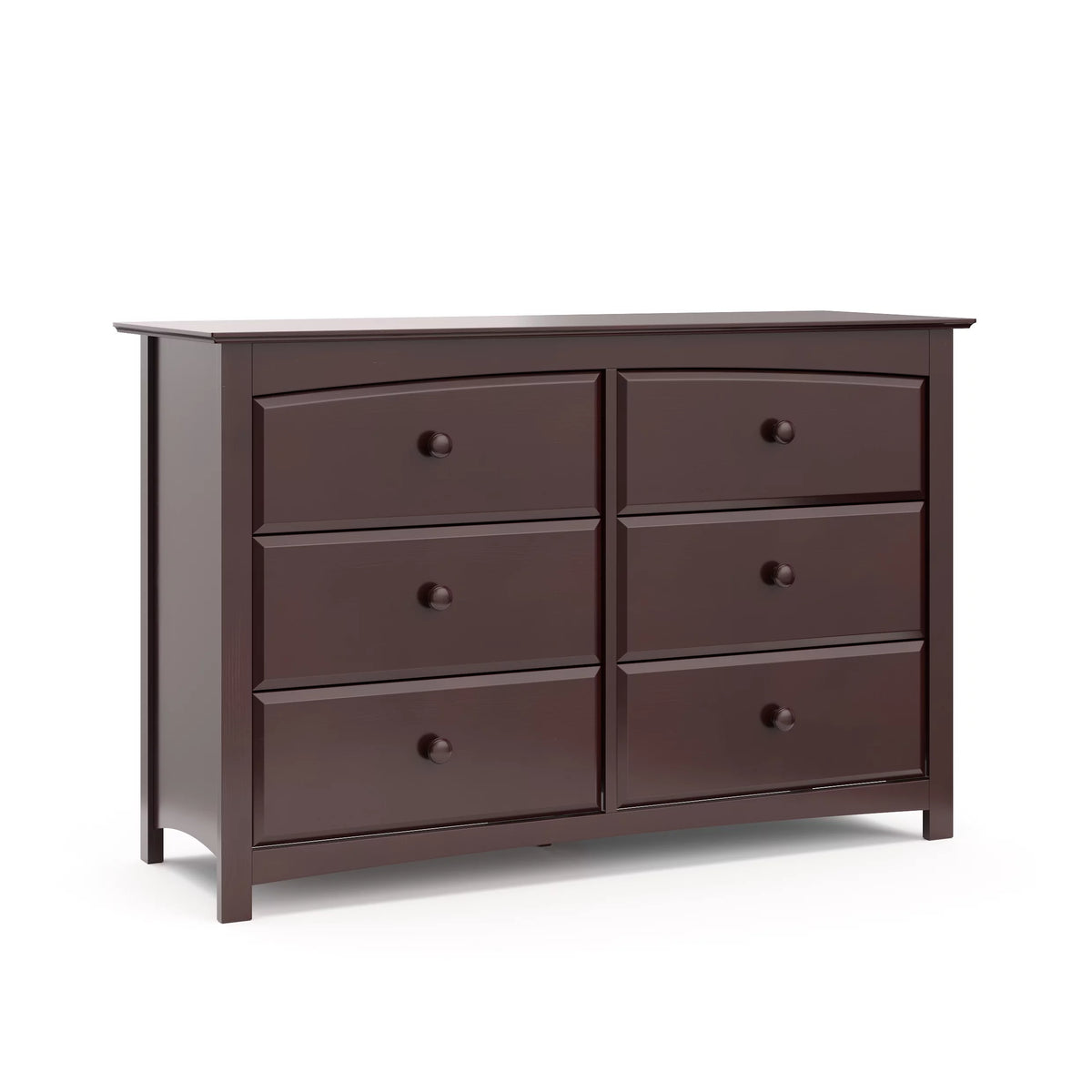 White 6 Drawer Double Dresser D1282
