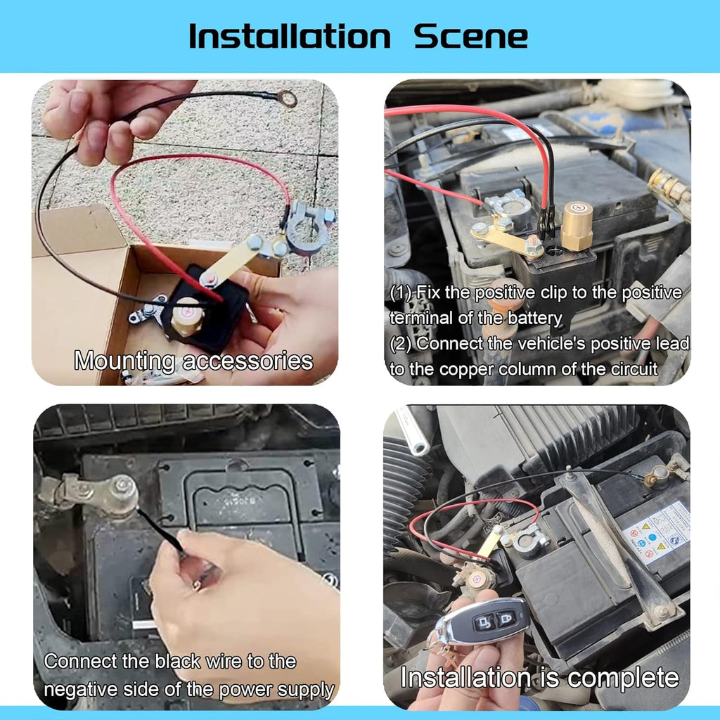 DC12V 250A Remote Battery Disconnect Switch Pack of 2 J44399