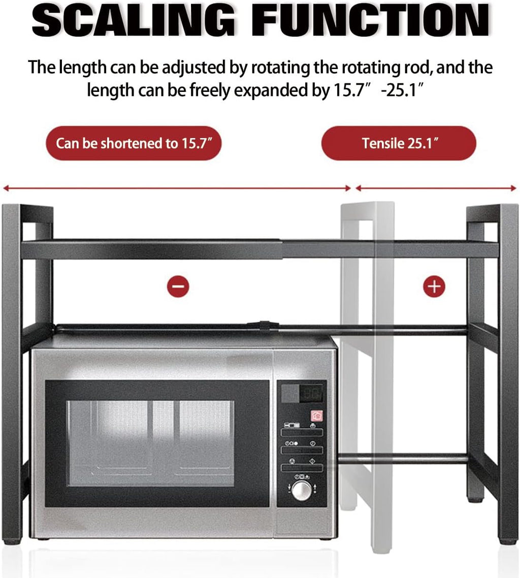 Adjustable Microwave Oven Rack Shelf, Expandable, Pack of 2 H9354