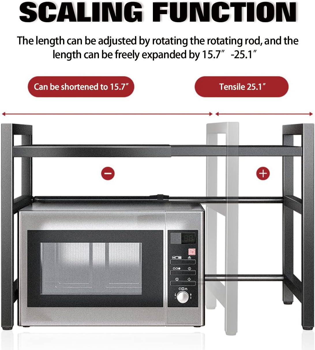 Adjustable Microwave Oven Rack Shelf, Expandable, Pack of 2 H9354