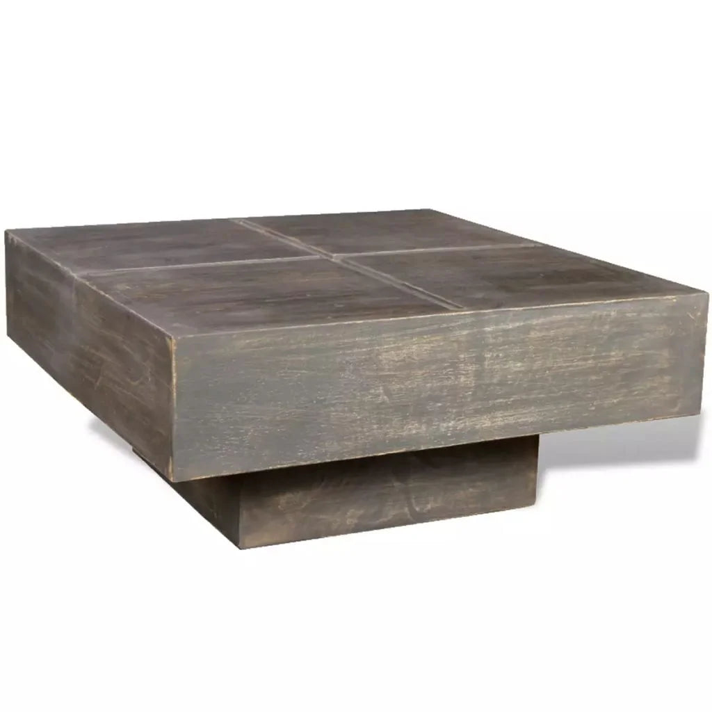 Dark Brown Square Solid Mango Wood Coffee Table C56463