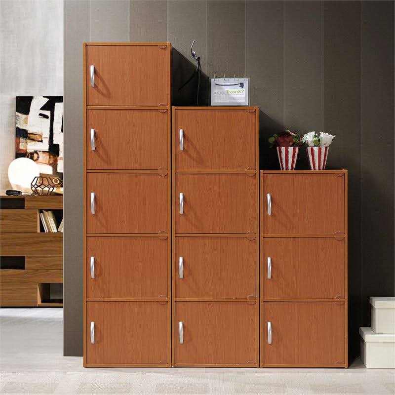 Cherry 3 Shelf 3 Door Bookcase M415723