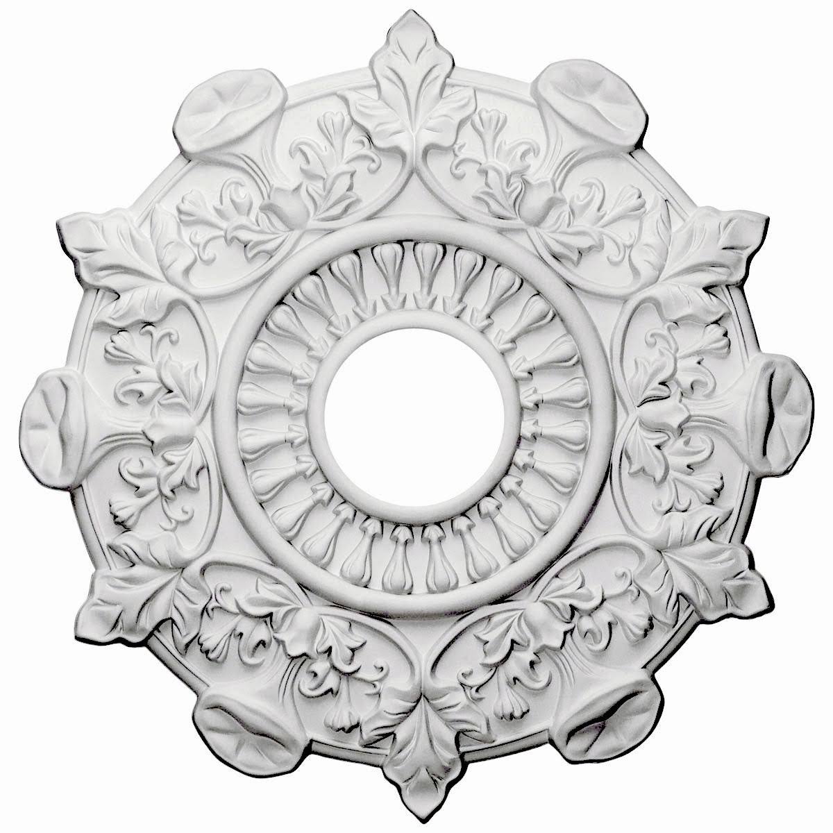 17 1/2x22OD x 4x22ID x 1x22P Hand-Painted Ceiling Medallion E843825