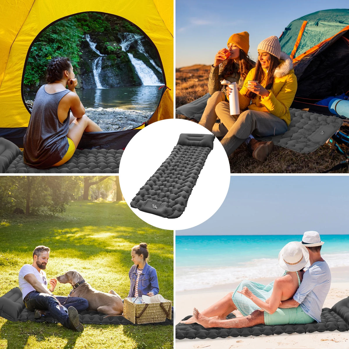 Ultralight Inflatable Camping Sleeping Pad with Pillow I2768