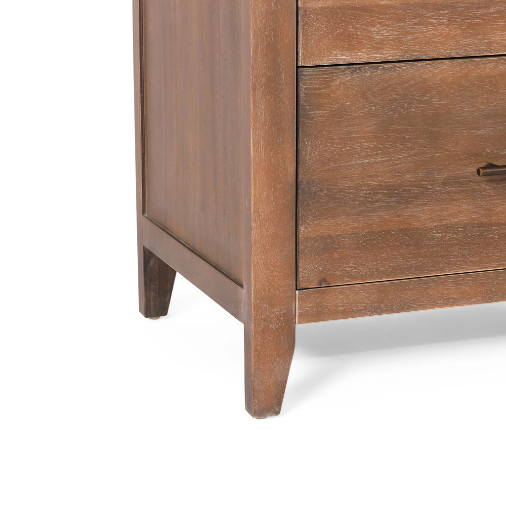 Acacia Wood 5 Drawer Dresser O283