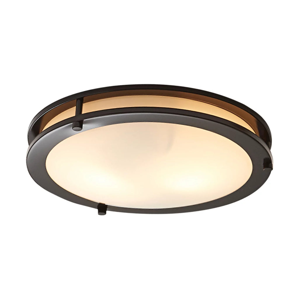 12" Bronze Flushmount Ceiling Light with Glass Shade U901