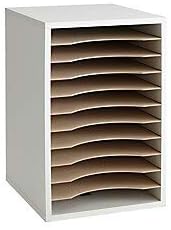 Gray 11 Compartment Vertical Desktop Sorter D57256