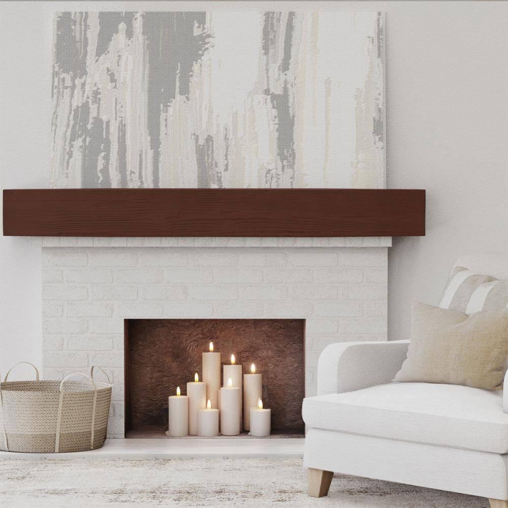 Sandblasted Faux Wood Fireplace Mantel, Natural Pecan E3851