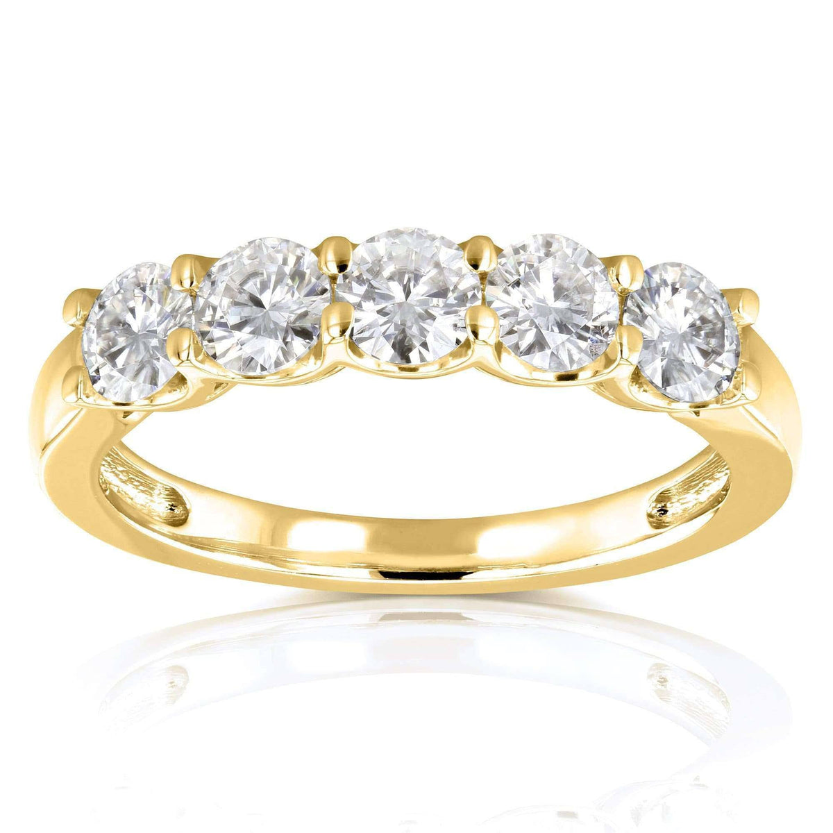 14K Yellow Gold Moissanite Bridal Wedding Band R64772