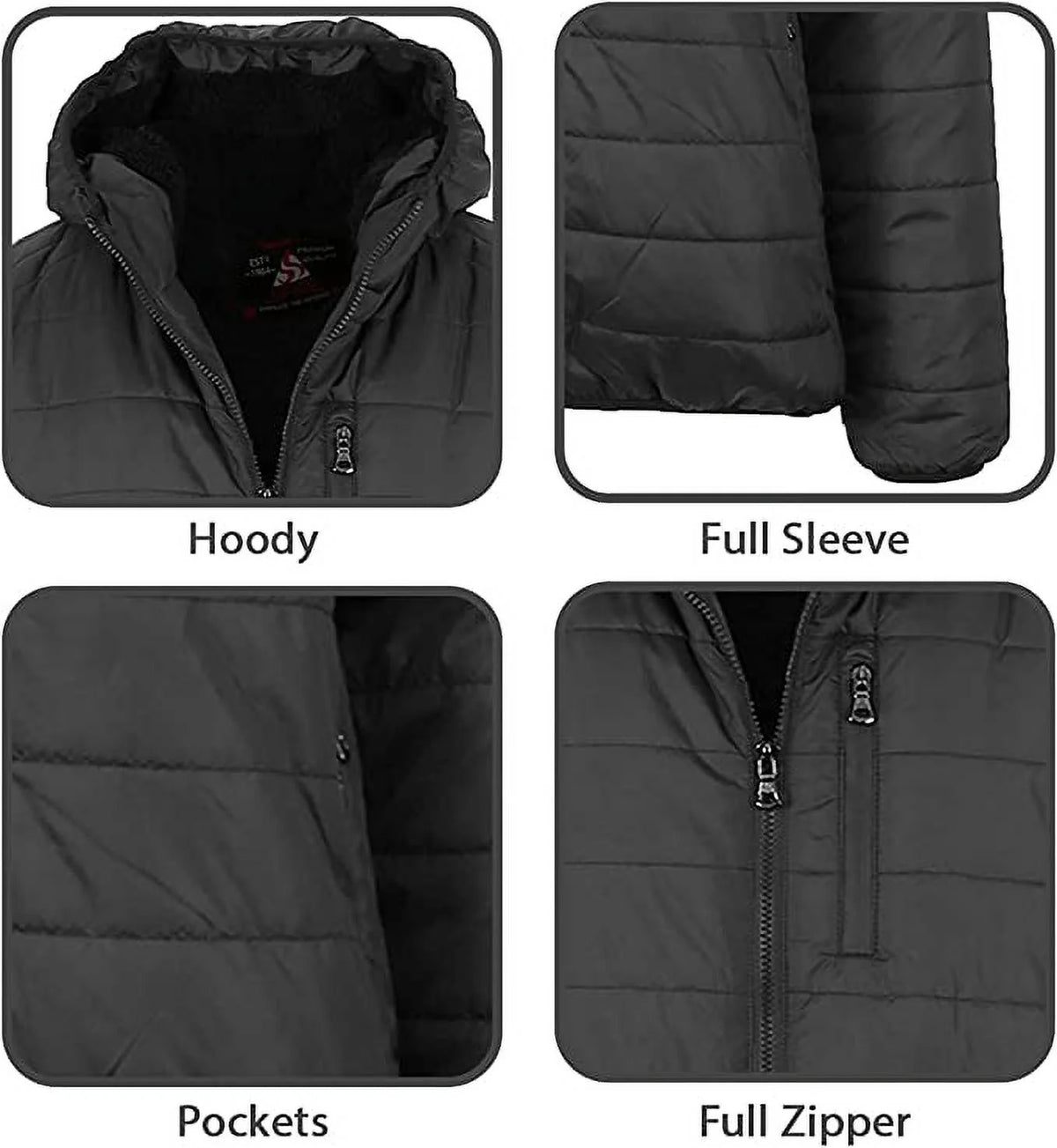 Mens Sherpa-Lined Hooded Puffer Jacket H362868
