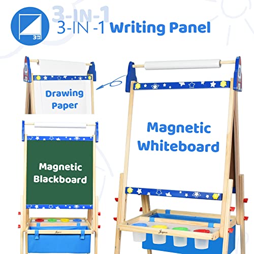 Adjustable Wooden Kids Art Easel with Whiteboard & Chalkboard V49711