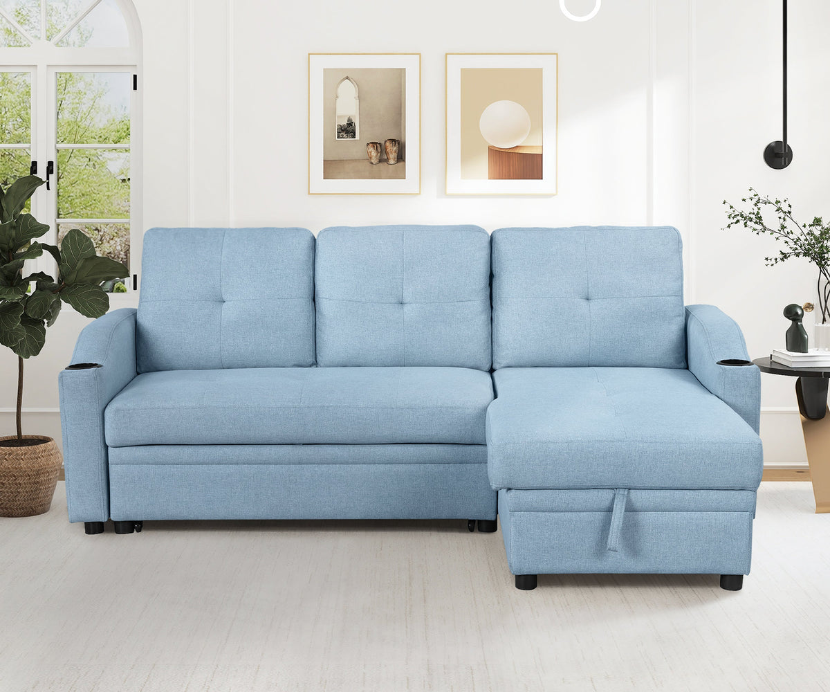 Blue Padded Pull Out Sofa Bed I888599