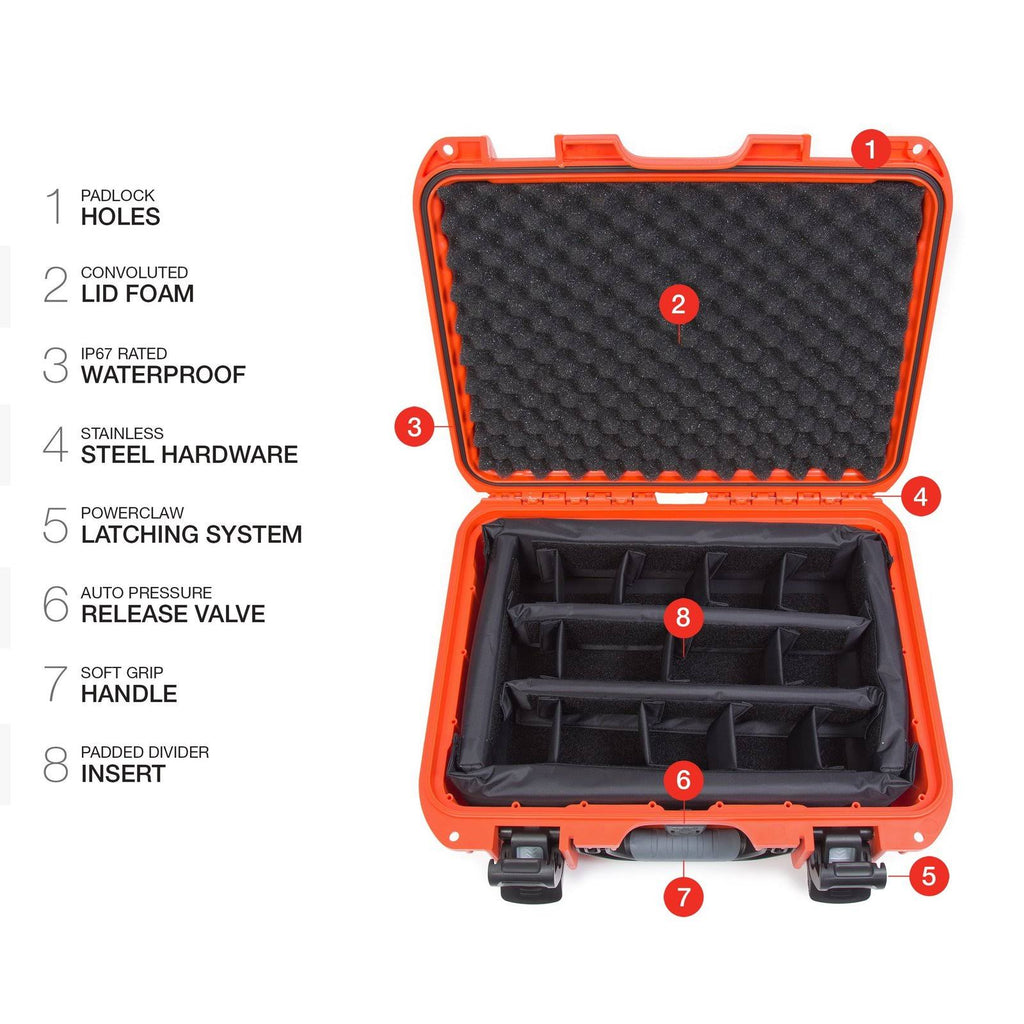 Orange Case with Padded Dividers D9298