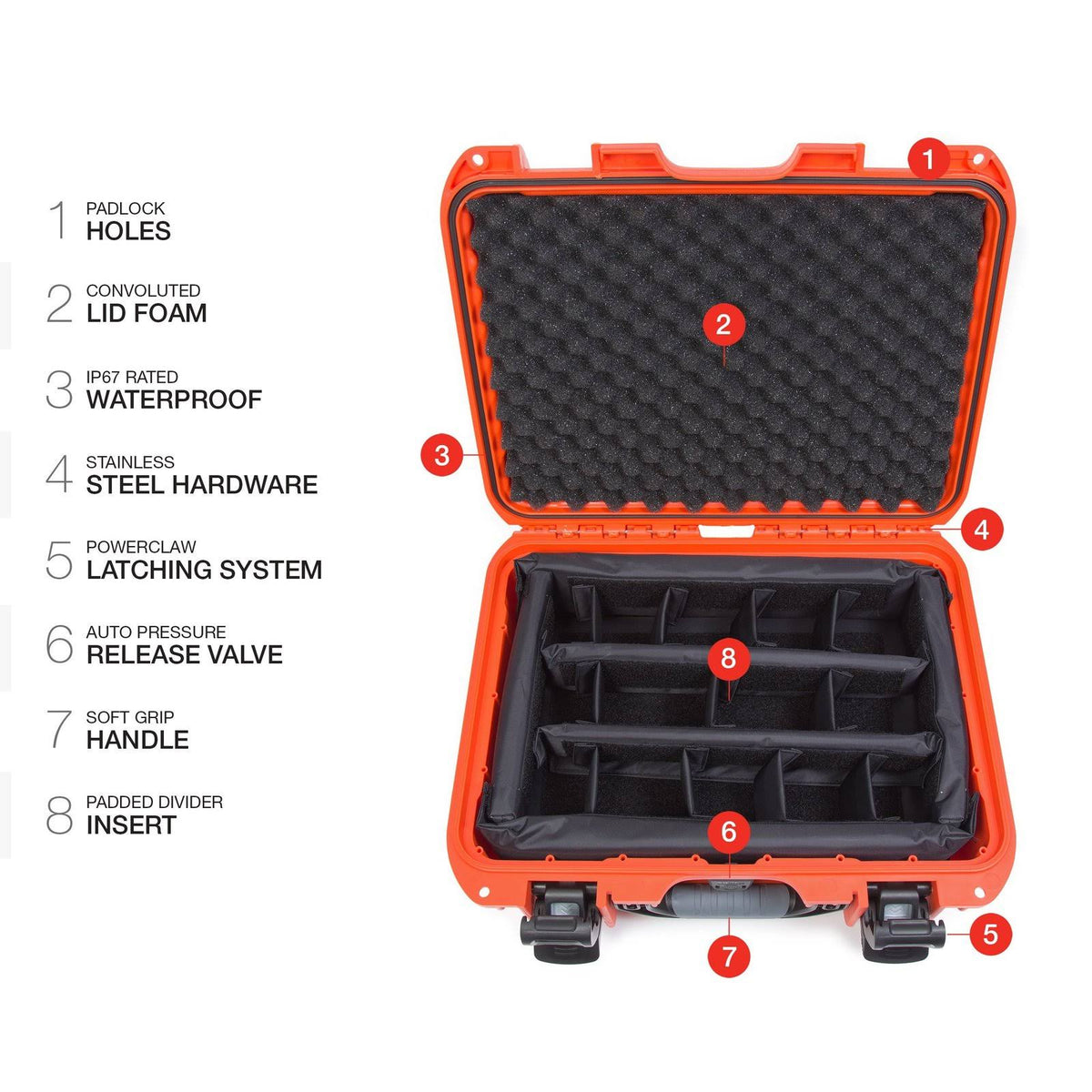 Orange Case with Padded Dividers D9298