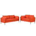 2 Piece Linen Fabric Loveseat and 3 Seat Couch Set H13506