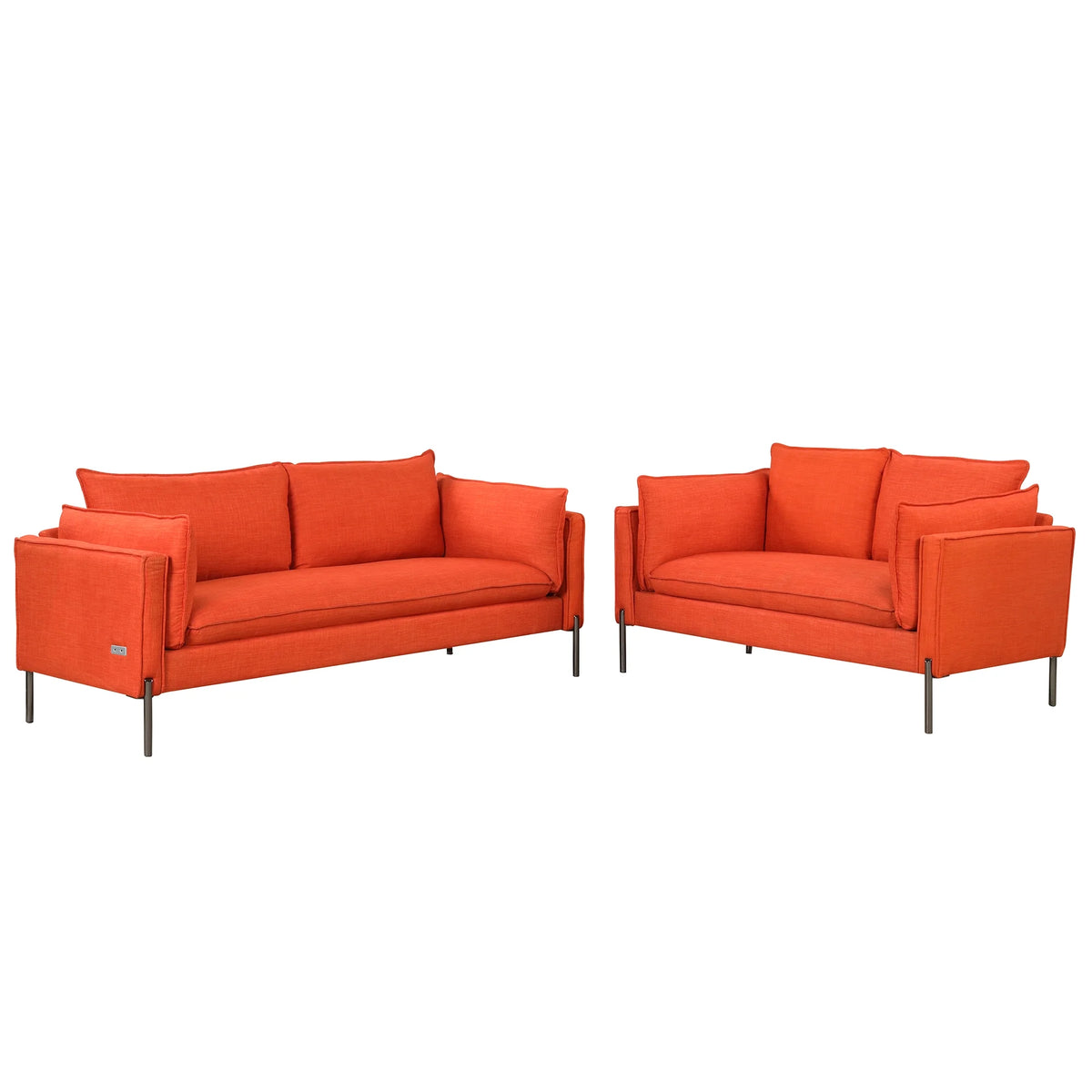 2 Piece Linen Fabric Loveseat and 3 Seat Couch Set H13506
