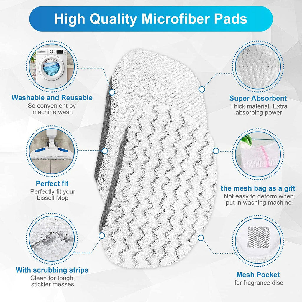 6 Pack Washable Steam Mop Pads Replacement L3041