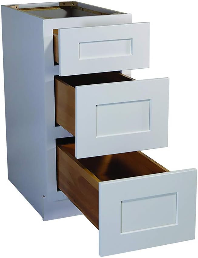 White Shaker 15-Inch Drawer Base Cabinet N628
