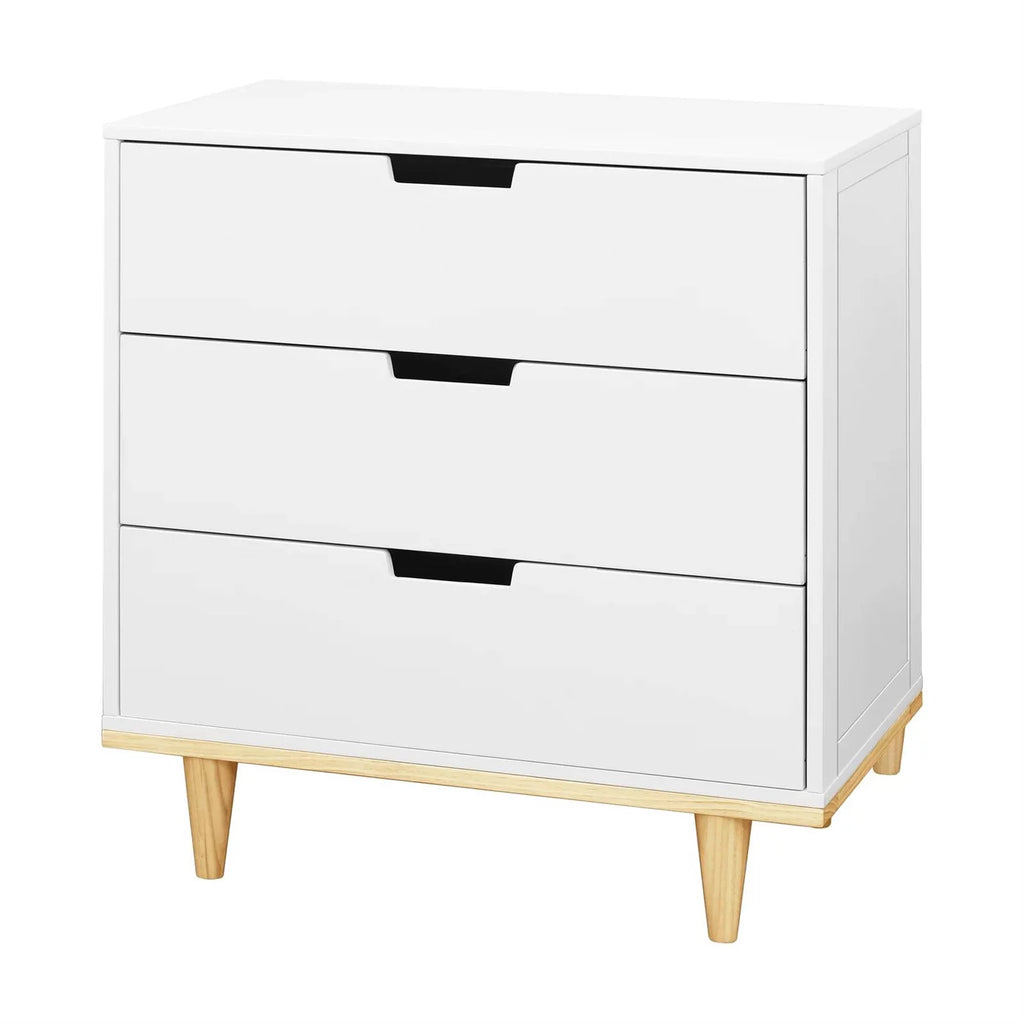 3 Drawer White Wood Dresser B328081